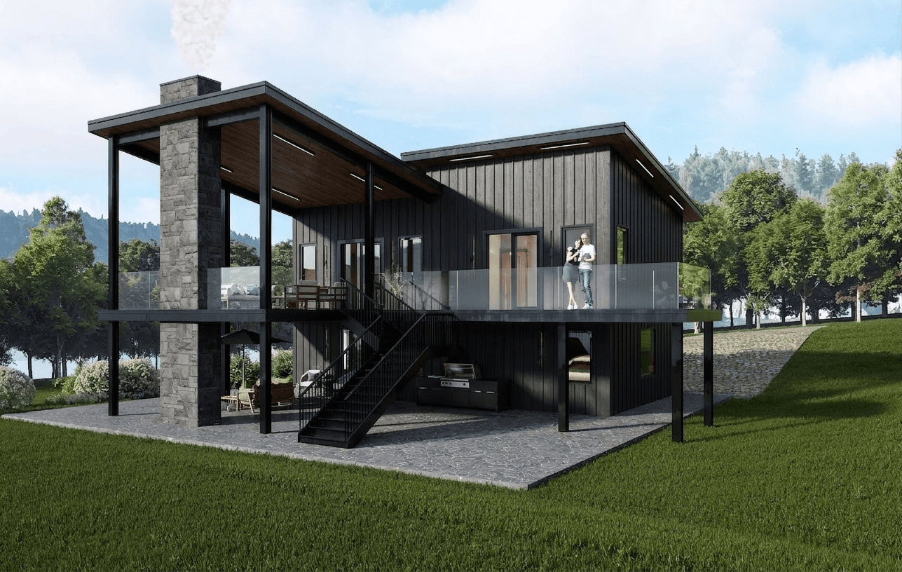 Modern steel ADU exterior