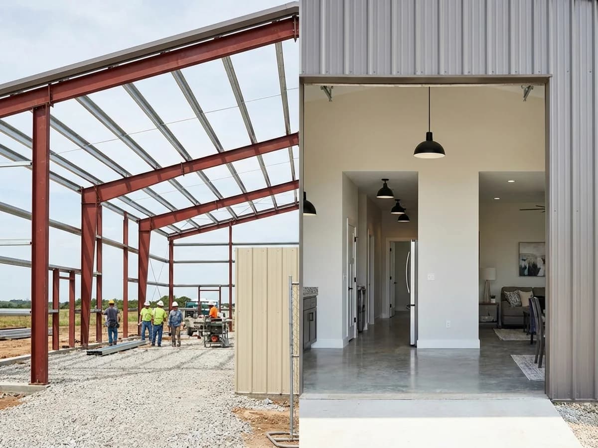 Custom steel building exterior