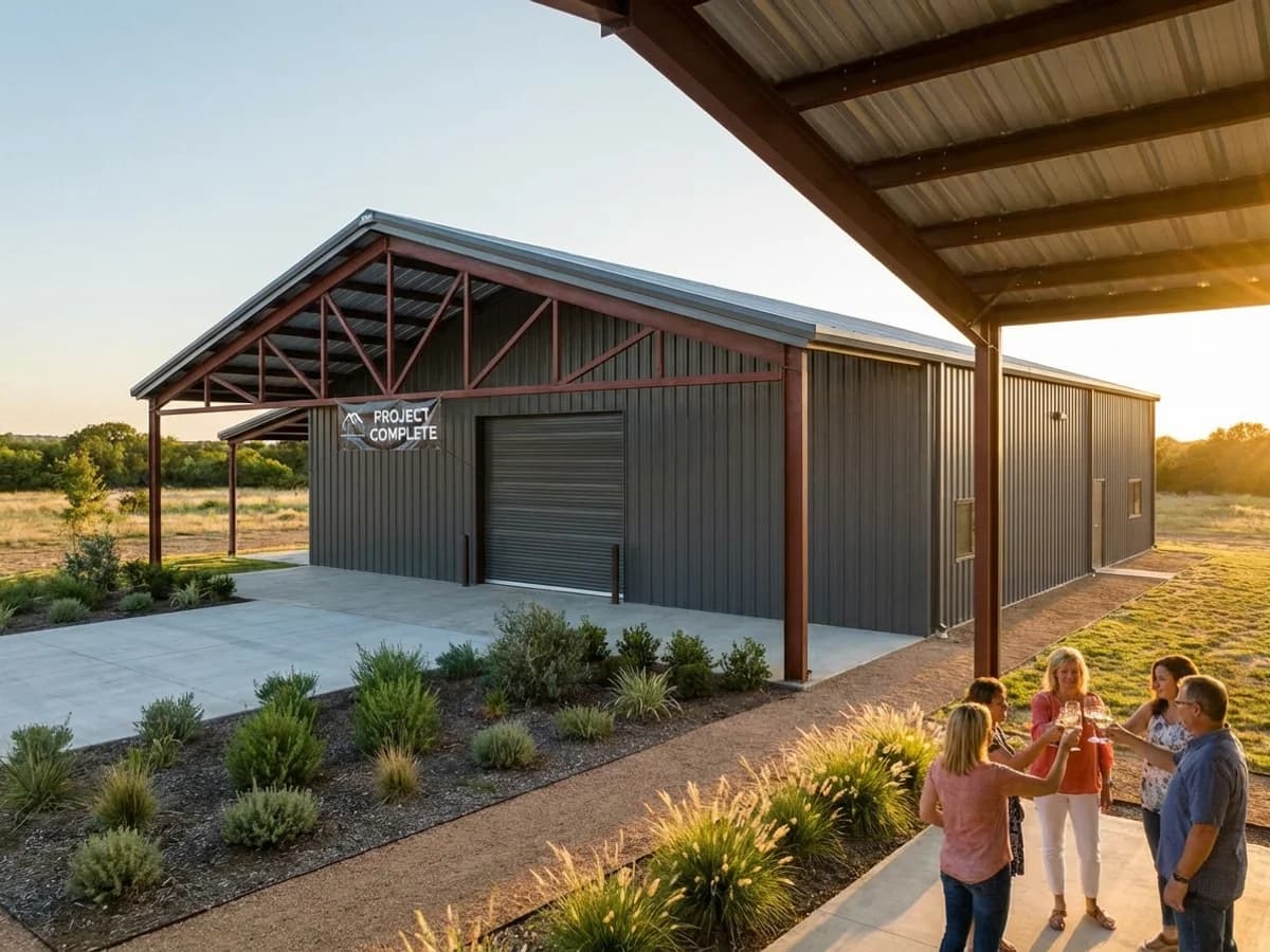 Custom steel building exterior