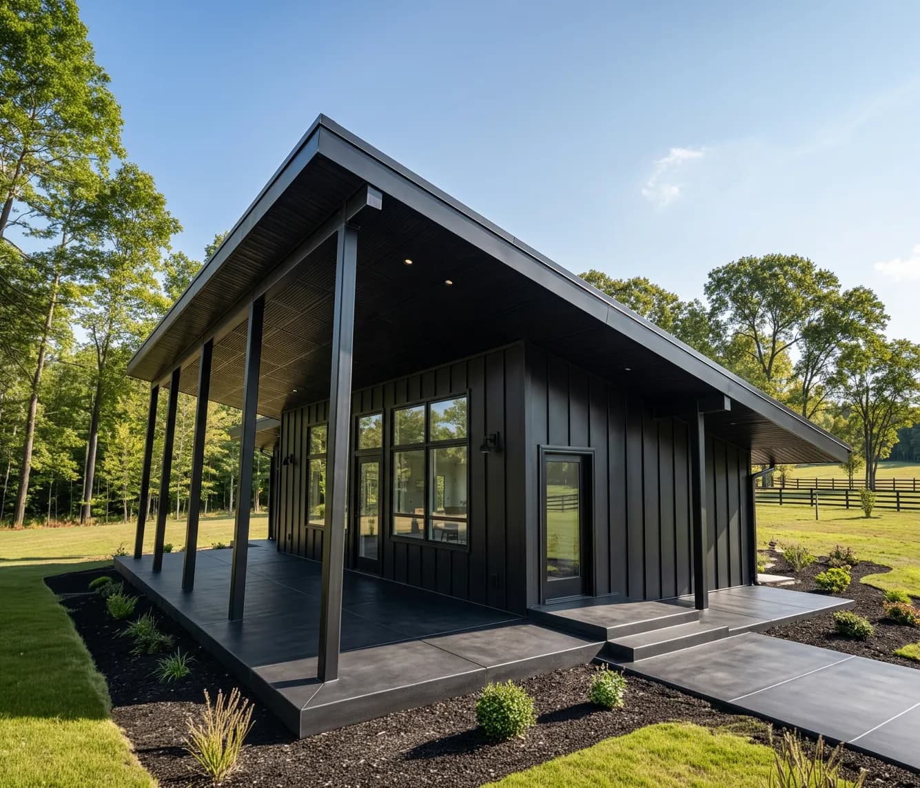 Custom steel building exterior